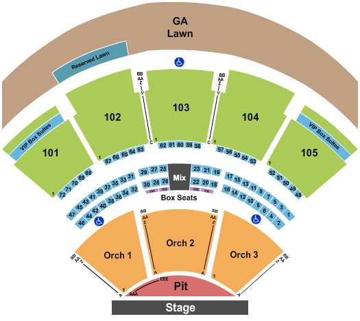 Ameris Bank Amphitheatre Outlaw Music Festival Seating Chart